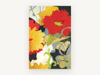 Scarlet and Marigold Bloom, floral canvas wall art print, front view