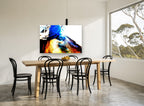 Electric Horse Profile animal canvas print on the wall of a dining room