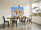 Curl Horn Ram animal canvas print on the wall of a dining room