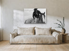 Carried By Grace animal canvas print on the wall of a living room