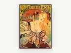 Oktoberfest Harvest Maiden, floral canvas wall art print, front view