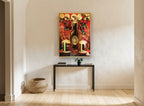 Prost Geese Beer Poster kitchen canvas print on the wall of a hallway