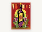 Vins Du Monde Poster, kitchen canvas wall art print, front view