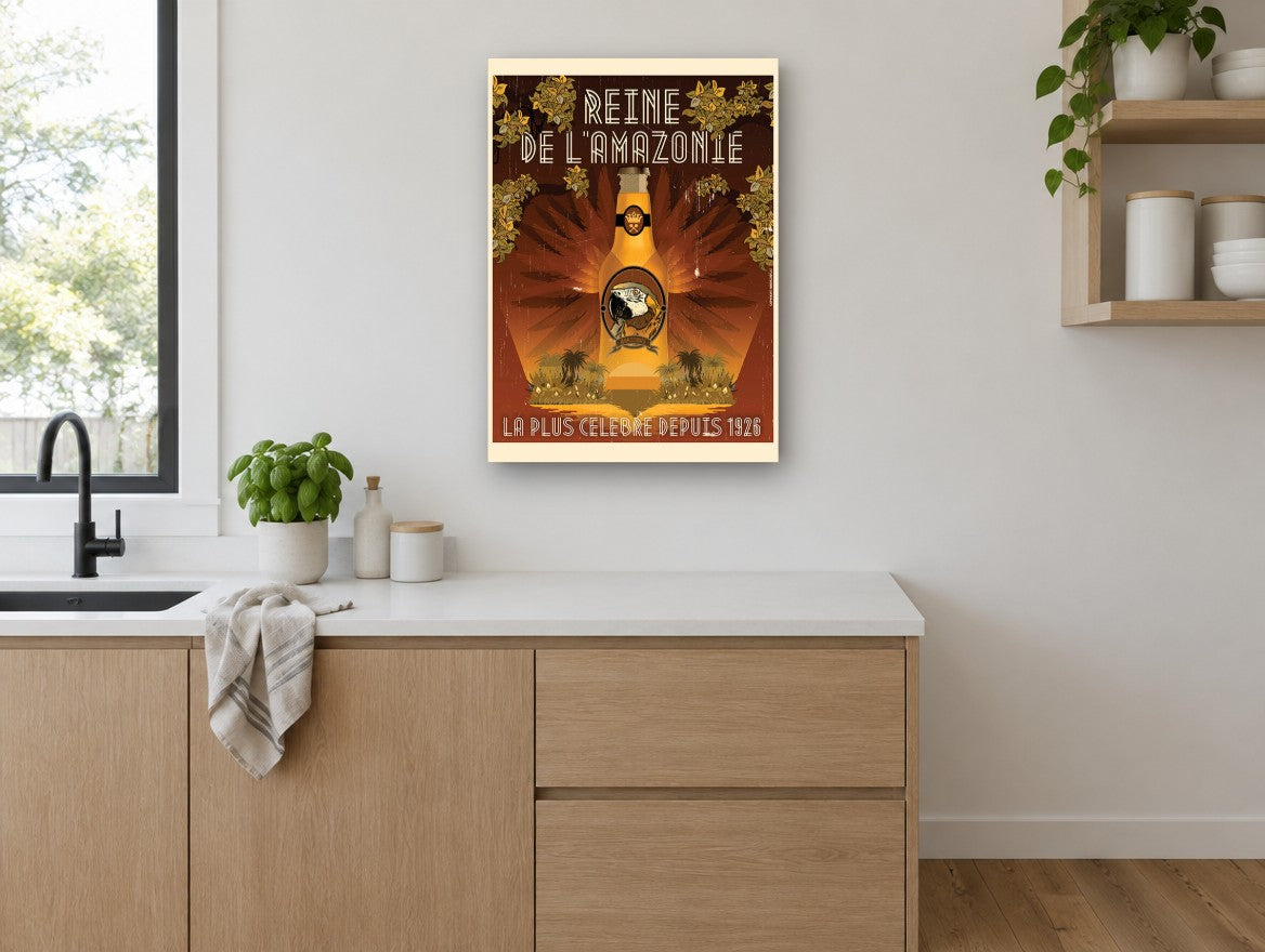 Amazon Queen Beer kitchen canvas print on the wall of a kitchen