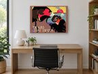 Gold Coast Awaits vintage canvas print on the wall of a study