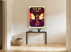 Moonlit Wine Toast kitchen canvas print on the wall of a hallway