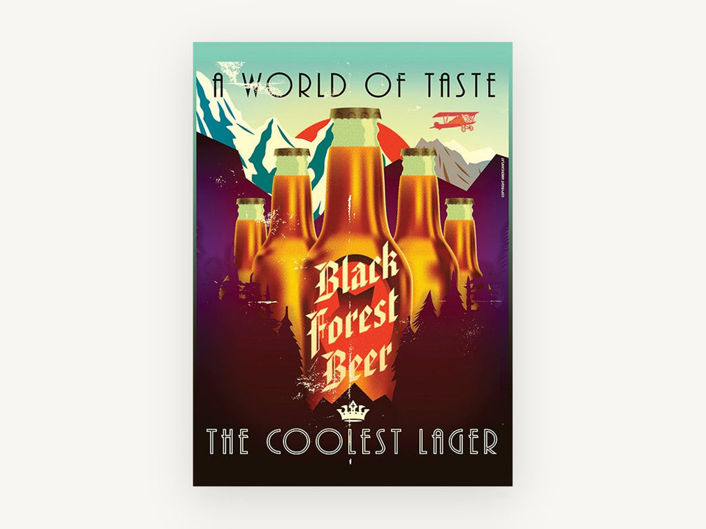 Black Forest Lager, kitchen canvas wall art print, front view