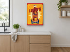 Lucky's Cold Beer kitchen canvas print on the wall of a kitchen