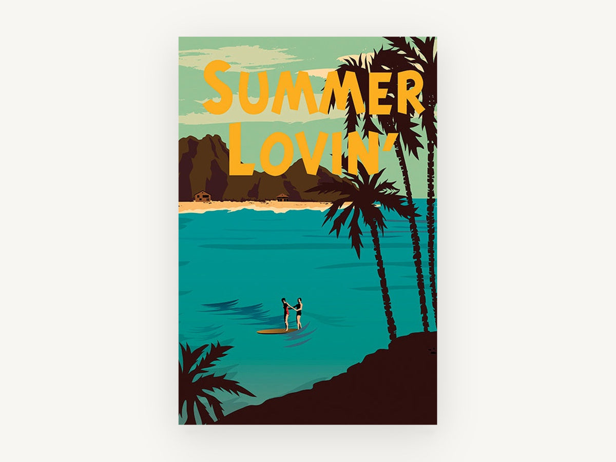 Summer Lovin' Lagoon, coastal canvas wall art print, front view