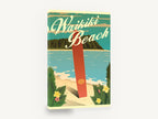 Waikiki Surfboard Poster, waikiki beach surfboard vintage poster, coastal canvas wall art print ready to hang
