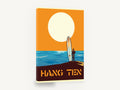Surfer at Sunset Poster, retro surfer hang ten poster, coastal canvas wall art print ready to hang