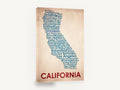 California Town Map, california typography city names map, city canvas wall art print ready to hang