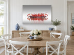 Flamingo Gathering landscape canvas print on the wall of a Hamptons dining room