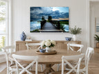Storm Light Footbridge landscape canvas print on the wall of a Hamptons dining room