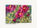 Crimson Garden Bloom, magenta poppy flowers watercolour floral, floral canvas wall art print ready to hang
