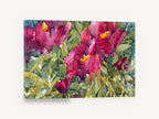 Crimson Garden Bloom, magenta poppy flowers watercolour floral, floral canvas wall art print ready to hang