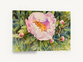 Open Pink Peony, pink peony watercolour floral, floral canvas wall art print ready to hang