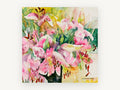 Pink Lily Bouquet, floral canvas wall art print, front view
