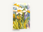 Daffodils in Soft Light, white narcissus watercolour floral, floral canvas wall art print ready to hang