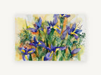 Iris Garden Bloom, floral canvas wall art print, front view