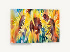 Sunflower Trio Glow, sunflowers watercolour floral yellow orange, floral canvas wall art print ready to hang