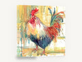 Strutting Watercolour Rooster, rooster watercolour farm bird, animal canvas wall art print ready to hang
