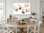 Five Apple Slices kitchen canvas print on the wall of a Hamptons dining room