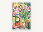 Lilies and Pears, floral canvas wall art print, front view