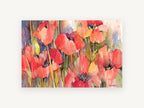 Poppy Field Glow, floral canvas wall art print, front view