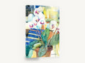 White Orchids on Blue, white orchids watercolour floral still life, floral canvas wall art print ready to hang