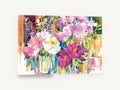 Peony Bouquet Drips, pink peony bouquet watercolour floral, floral canvas wall art print ready to hang