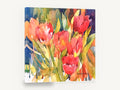 Tulips in Warm Light, red tulips watercolour floral, floral canvas wall art print ready to hang