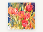 Tulips in Warm Light, floral canvas wall art print, front view