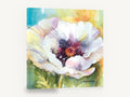 White Poppy Bloom, white poppy watercolour floral, floral canvas wall art print ready to hang