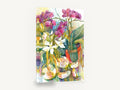 Orchids and Sliced Apples, orchids and apples watercolour still life, floral canvas wall art print ready to hang
