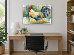Strutting Rooster Study animal canvas print on the wall of a study