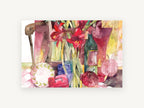 Red Amaryllis Still Life, floral canvas wall art print, front view
