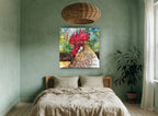 Rooster in Profile animal canvas print on the wall of a bedroom
