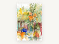 Bouquet and Wine Bottle, floral canvas wall art print, front view