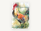Strutting Rooster Watercolour, rooster watercolour portrait, animal canvas wall art print, front view