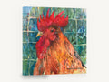 Proud Red Rooster, rooster watercolour portrait, animal canvas wall art print ready to hang