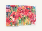Poppy Field Bloom, red poppies watercolour floral painting, floral canvas wall art print ready to hang