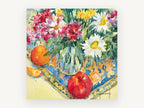 Daisies and Orange Table, floral canvas wall art print, front view