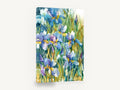 Blue Iris Garden, blue iris watercolour floral garden, floral canvas wall art print ready to hang