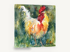Proud Rooster Watercolour, rooster watercolour portrait, animal canvas wall art print ready to hang