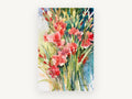 Coral Gladioli Bunch, floral canvas wall art print, front view