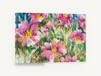 Pink Garden Chorus, pink peony watercolour garden floral, floral canvas wall art print ready to hang