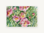Pink Peony Garden, floral canvas wall art print, front view