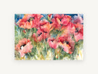 Poppy Field Bloom, floral canvas wall art print, front view