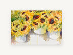 Sunflower Buckets, floral canvas wall art print, front view